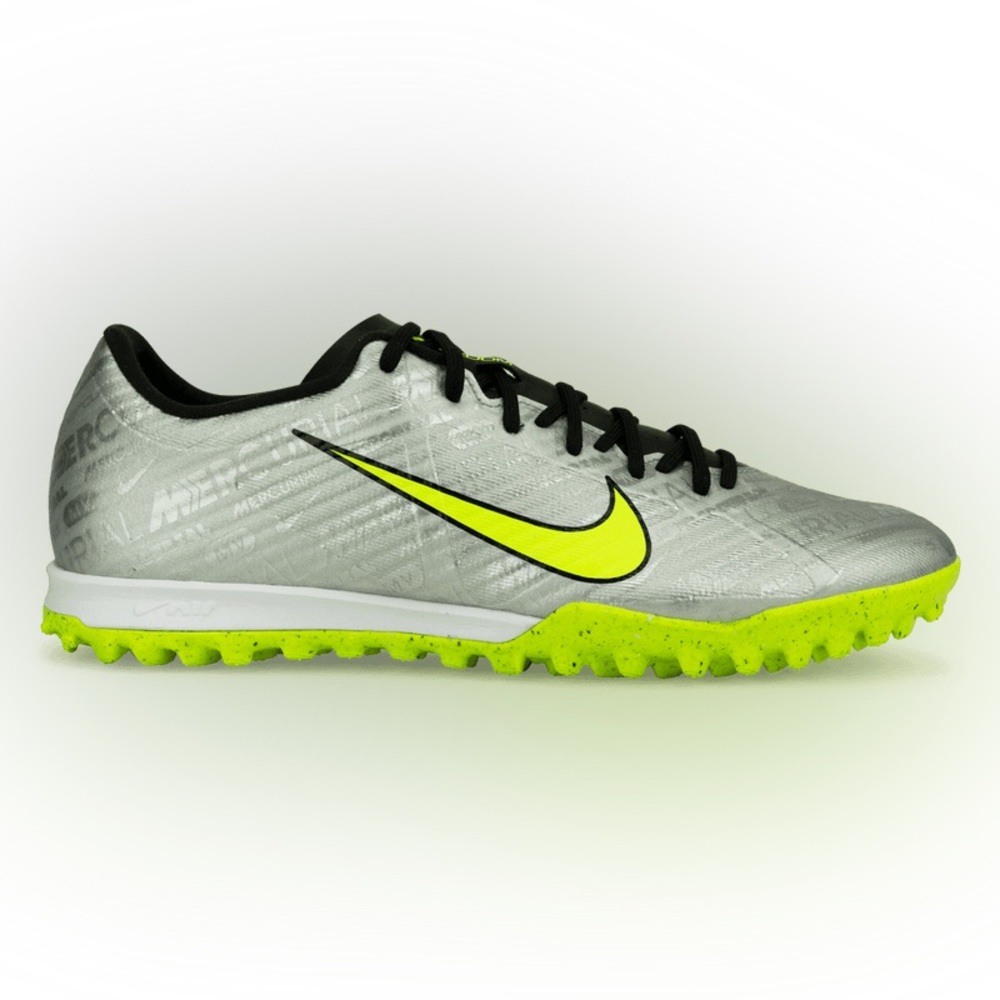 NIKE MEN'S ZOOM MERCURIAL VAPOR 15 ACADEMY XXV TF SILVER/VOLT size 9.5 mens Nwt